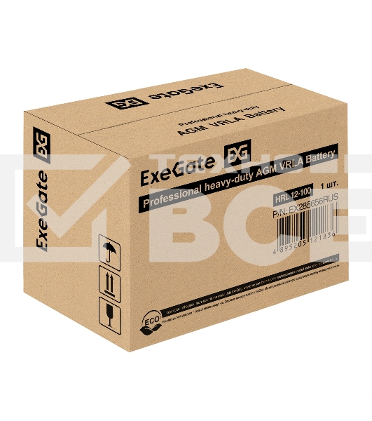 Аккумуляторная батарея ExeGate EX285656RUS HRL 12-100 (12V 100Ah, под болт М6)