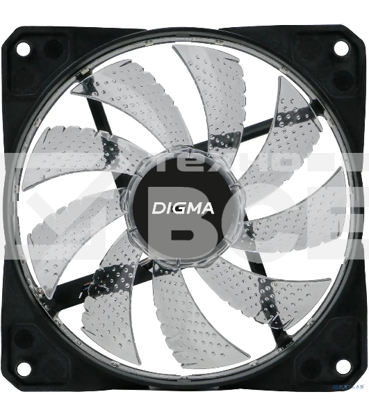 Вентилятор для корпуса Digma DFAN-FRGB2 черный, 120 мм, 1200 об/мин, 23 дБ, 4 pin