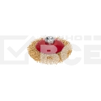 Щетка коническая для УШМ Kranz витая латунированная проволока, 115мм, М14, фото 1