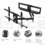 Кронштейн Kromax DIX-30 черный 2 шт/уп. Кр. стал. настенный для TV 32