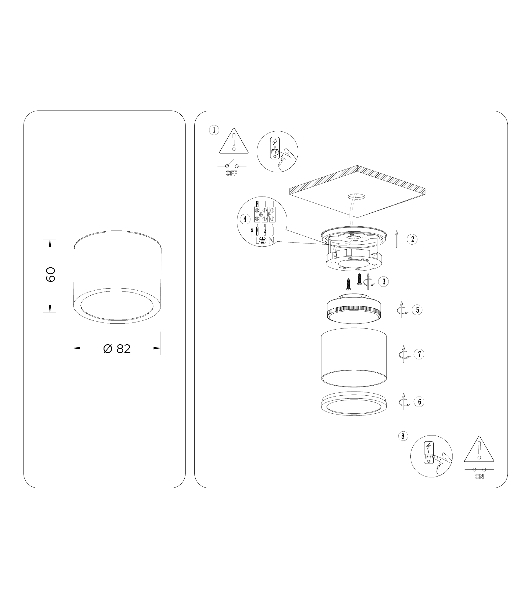 Светильник Ambrella light TN6551 BK черный IP44 GX53 max 15W D82*60