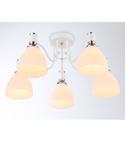 Светильник Ambrella light TR303305/5 WH/CH/FR белый/хром/белый матовый E27*5 max 60W D600*270