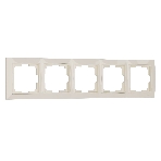 Рамка на 5 постов (слоновая кость, basic) W0052003, фото 1