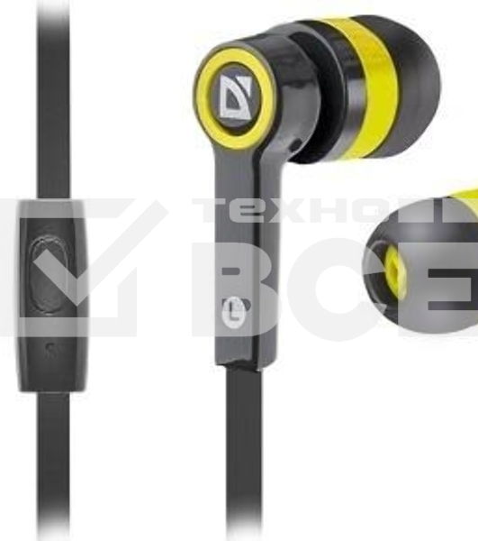 Наушники Defender Pulse 420 черный/желтый