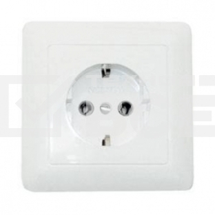 Розетка WESSEN RS16-134-BХИТ белый 1-я с/з 16А скрытый монтаж