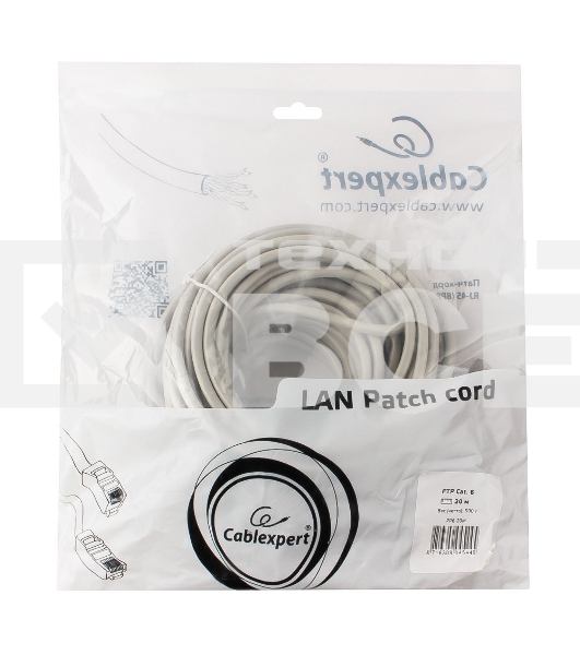 Патч-корд FTP Cablexpert кат.6, 20м, литой, многожильный (серый)