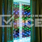 Новогодние светоукрашения Гирлянда - сеть 1,8х1,5м, прозрачный ПВХ, 180 LED Мультиколор [215-139], фото2