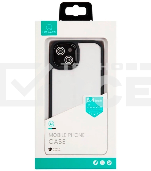 Чехол для Apple iPhone 13 mini Usams US-BH768 прозрачный/черный (УТ000028113)