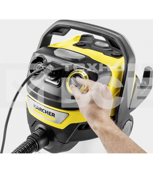 Строительный пылесос Karcher WD 6 P S V-30/6/22/T желтый, 1300 Вт, уборка сухая/сбор воды, пылесборник мешок/контейнер, 30 л