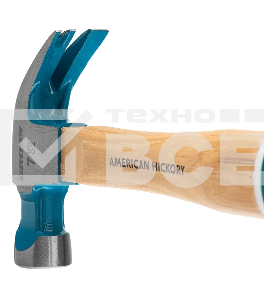 Молоток-гвоздодер GROSS 200 г угол 45 магнит обрезиненная рукоятка AMERICAN HICKORY 10414
