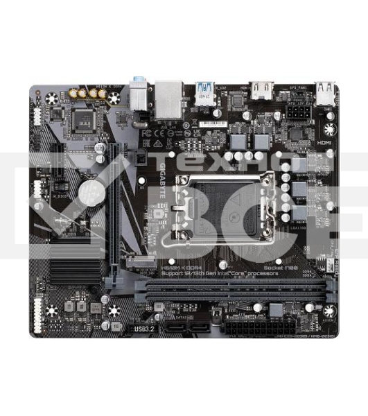 Материнская плата Gigabyte H610M K DDR4 V2.0, LGA 1700, Intel H610, 2xDDR4, 2xSATA, 1xM.2, 1xPCIe 4.0 x16, 1xPCIe x1, 1xHDMI, 1x 1Gb LAN, 2xUSB-A 3.2 Gen 1, 4xUSB-A 2.0, 3x 3.5 мм, 7.1, mATX