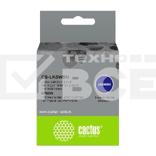 Картридж ленточный Cactus CS-LK5WBN черный шрифт, белый фон (18 мм, 9 м) для Epson LW300/LW400/LW700/LW600P/LW1000P