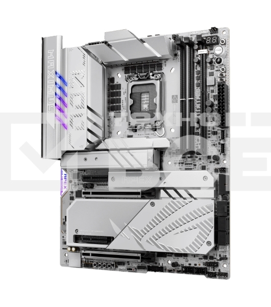 Материнская плата ASUS ROG MAXIMUS Z890 APEX, LGA 1851, Intel Z890, 2xDDR5, 4xSATA, 4xM.2, 1xPCIe 5.0 x16, 1xPCIe 5.0 x8, 2xUSB-C Thunderbolt 4, 1xUSB-C 20Gbps, 4xUSB-A 10Gbps, 4xUSB-A 5Gbps, 1x 5Gb LAN, 2x3.5 мм, 7.1, ATX