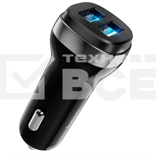 Автомобильная зарядка HOCO Z40 Superior, 2xUSB, 2.4A, черный