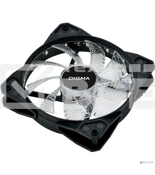Вентилятор для корпуса Digma DFAN-FRGB2 черный, 120 мм, 1200 об/мин, 23 дБ, 4 pin