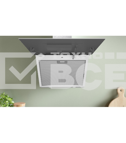 Вытяжка наклонная Bosch DWK66PJ20T белый, 60 см, 700 куб. м/ч, 71 дБ
