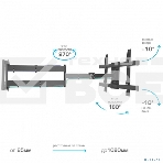 Кронштейн Kromax DIX-30 черный 2 шт/уп. Кр. стал. настенный для TV 32