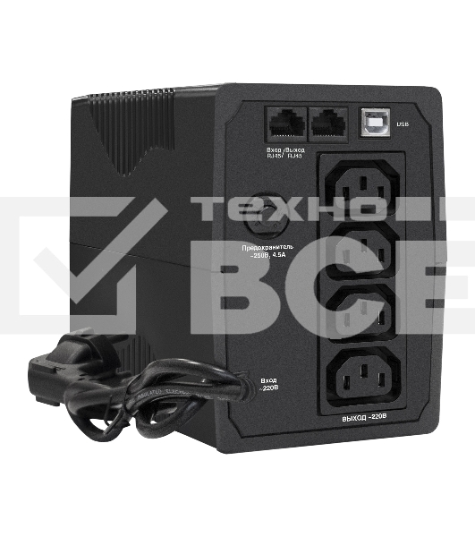 Источник бесперебойного питания ExeGate EP285596RUS SpecialPro UNB-650.LED.AVR.C13.RJ.USB 650VA/360W, LED, AVR, 4*IEC-C13, RJ45/11, USB, черный