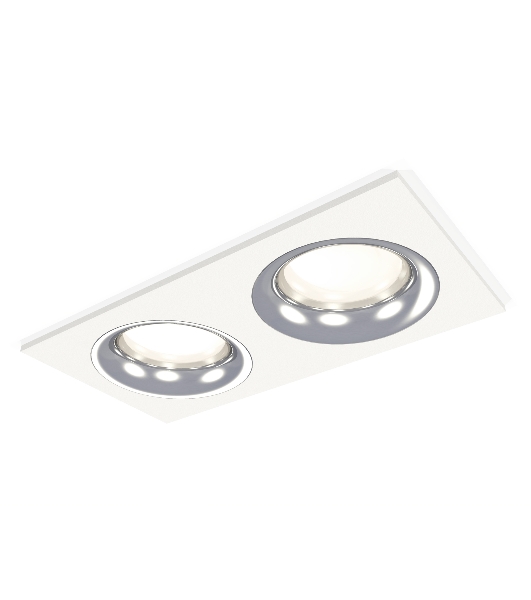 Комплект встраиваемого светильника Ambrella light XC7635003 SWH/PSL белый песок/серебро полированное MR16 GU5.3 (C7635, N7012)