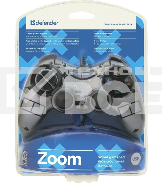 Геймпад Defender Zoom USB Xinput, 10 кнопок, 2 стика