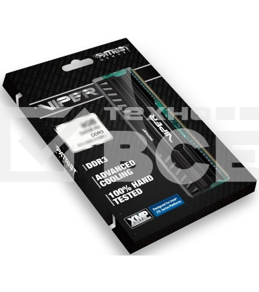 Оперативная память Patriot Viper 3, DDR3, 8GB (2x4 GB), 1600 MHz, CL9, радиатор, черный