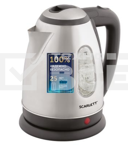 Чайник электрический Scarlett SC-EK21S88 1.8л. 2200Вт черный/серебристый (корпус: нержавеющая сталь)