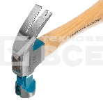 Молоток-гвоздодер GROSS 200 г угол 45 магнит обрезиненная рукоятка AMERICAN HICKORY 10414, фото2
