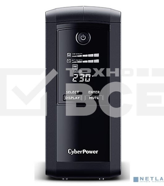 Источник бесперебойного питания UPS CyberPower VP1000EILCD Line-Interactive 1000VA/550W USB/RS-232/RJ11/45  (6 IEC С13)