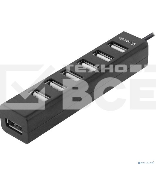 Универсальный USB разветвитель Defender Quadro Swift USB2.0, 7 портов