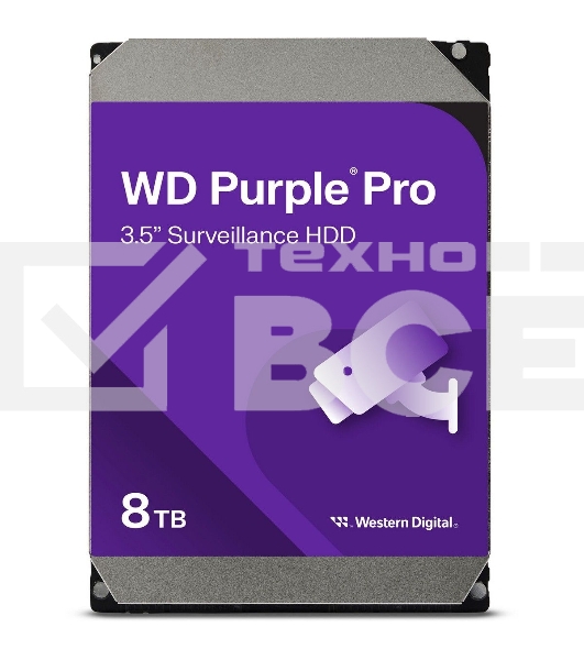 Жесткий диск HDD Western Digital Surveillance Purple Pro8TB 7200rpm SATA-III 256Mb 3.5