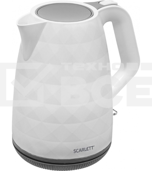 Чайник электрический Scarlett SC-EK18P49 1.7л. 2200Вт белый/серый (корпус: пластик)