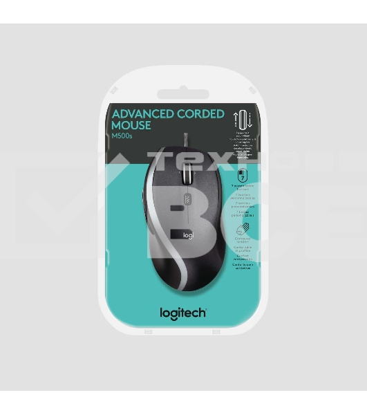 Мышь проводная Logitech M500S черный, 4000 dpi, USB, кнопки - 7