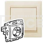 Механизм розетки 1-м СП Valena 2К+З с заземл. нем. станд. сл. кость (DIY-упак.) Legrand 695612, фото 1