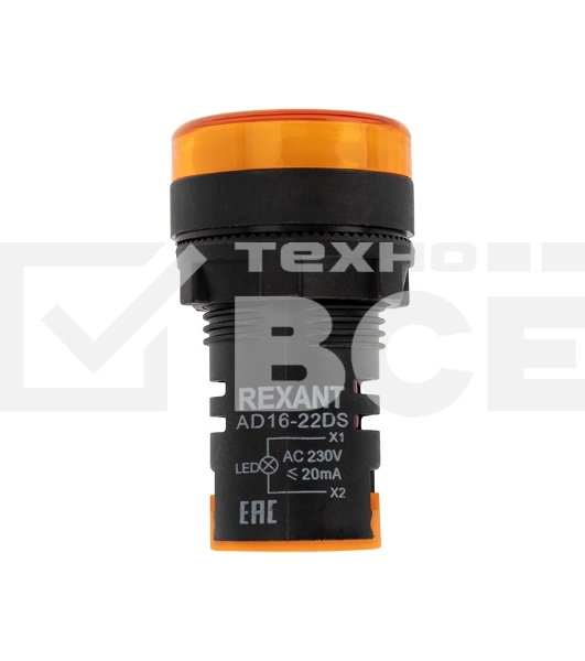 Матрица светодиодная AD22-230 В желтая Rexant