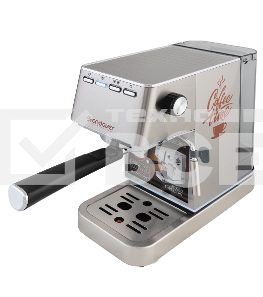 Кофеварка рожковая Endever Costa-1075 стальной, исп. кофе - молотый, 1.4 л, 1450 Вт, 20 Бар.