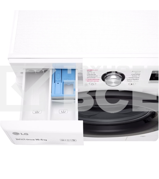 Стиральная машина LG TW4V3RS6W белый, загрузка фронтальная 10,5 кг, 1400 об/мин., класс: А