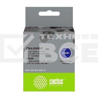 Картридж ленточный Cactus CS-LK5RBP черный шрифт, красный фон (18 мм, 9 м) для Epson LW400/LW700/LW600P/LW1000P/K400/Z700/Z900
