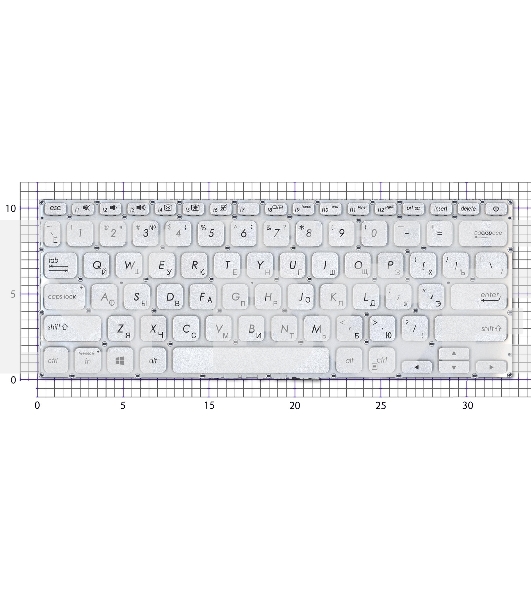 Клавиатура для ноутбука Asus X412DA  серебристая