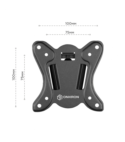 Кронштейн ONKRON Кронштейн ONKRON 17-27'' макс 100*100 мм, наклон -+ 8º, поворот: 45°, от стены 85 мм, макс вес 25кг, черный