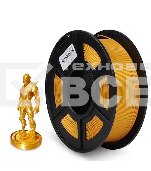 Филамент NVPRINT Silk PLA+ Light gold для 3D печати диаметр 1.75мм длина 330 метров масса 1 кг