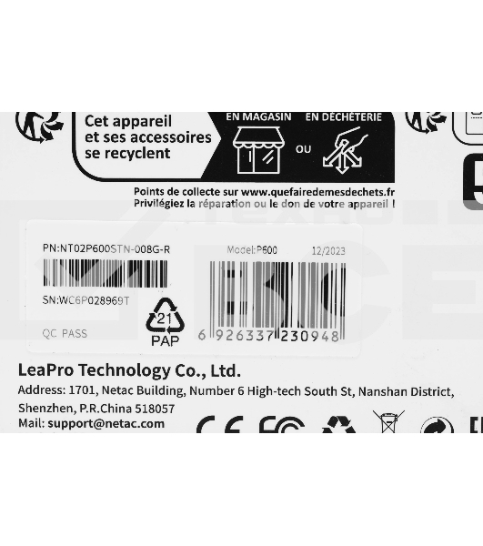 Флеш карта SDHC 8GB Netac P600 <NT02P600STN-008G-R>