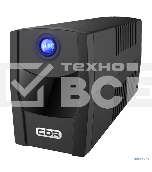 Источник бесперебойного питания CBR QTM-650T-2F-LCUC Line Interactive 650VA/360W 7Ah12V 2 x Shuko, HID-USB, RJ45/11