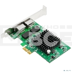 Сетевая карта ORIENT XWT-INT82L2PE PCI-Ex1 v1.0a 2xRJ45 Gigabit Ethernet, Intel 82571GB chipset, 1 Гбит/с, 2 планки крепления в комплекте (31282), фото 1