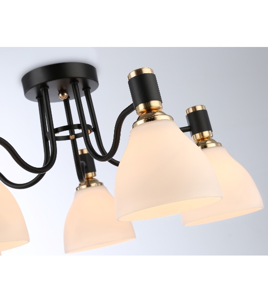 Светильник Ambrella light TR303307/5 BK/GD/FR черный/золото/белый матовый E27*5 max 60W D600*270