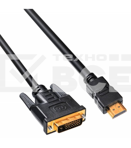 Кабель Buro HDMI-19M-DVI-D-10m 24M/19M 10м позол/ферритовые кольца