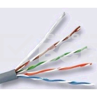 Кабель сетевой HQ Solid Cu 4 pair 0.42mm cat5E 305м серый (43648)