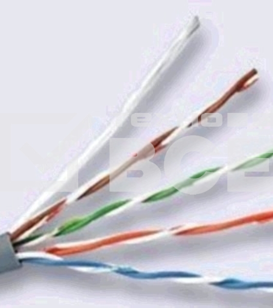 Кабель сетевой HQ Solid Cu 4 pair 0.42mm cat5E 305м серый (43648)