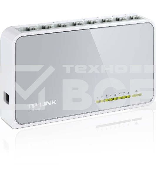 Коммутатор TP-Link SOHO TL-SF1008D Коммутатор 8-port 10/100M mini Desktop Switch, 8 10/100M RJ45 ports, Plastic case