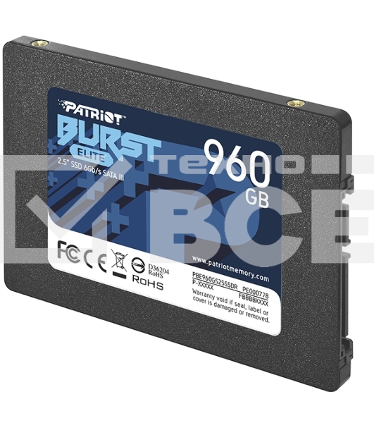 Накопитель SSD Patriot Burst Elite, 960GB, SATA, 2.5