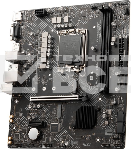 Материнская плата MSI PRO H610M-G, LGA 1700, Intel H610, 2xDDR5, 4xSATA, 1xM.2, 1xPCIe 4.0 x16, 1xPCIe 3.0 x1, 1xHDMI, 1xDP, 1xVGA, 1xRJ45 1Gb, 2xUSB-A 3.2 Gen 1, 4xUSB-A 2.0, 3x3.5мм, 7.1, mATX